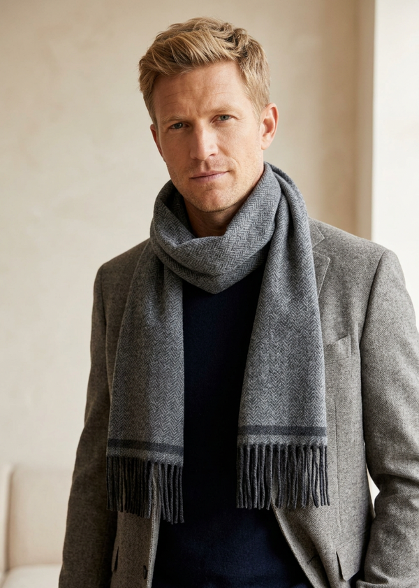 Foxford Lambswool Scarf | Graphite
