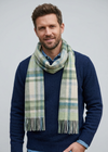 Foxford Lambswool Scarf | Turquoise & Cream Tartan