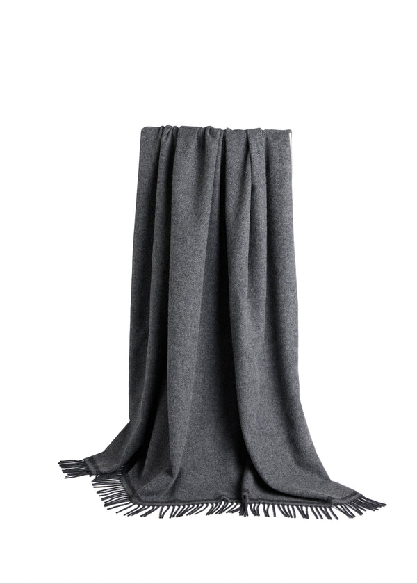 Foxford Cillian Lambswool Throw | Graphite