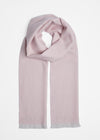 Foxford Lambswool Scarf | Silver Pink Herringbone