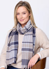 Foxford Navy Camel Extra Fine Merino Scarf