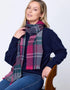 Foxford Green Grey Check Extra Fine Merino Scarf