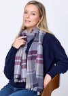 Foxford Burgundy Camel Extra Fine Merino Scarf
