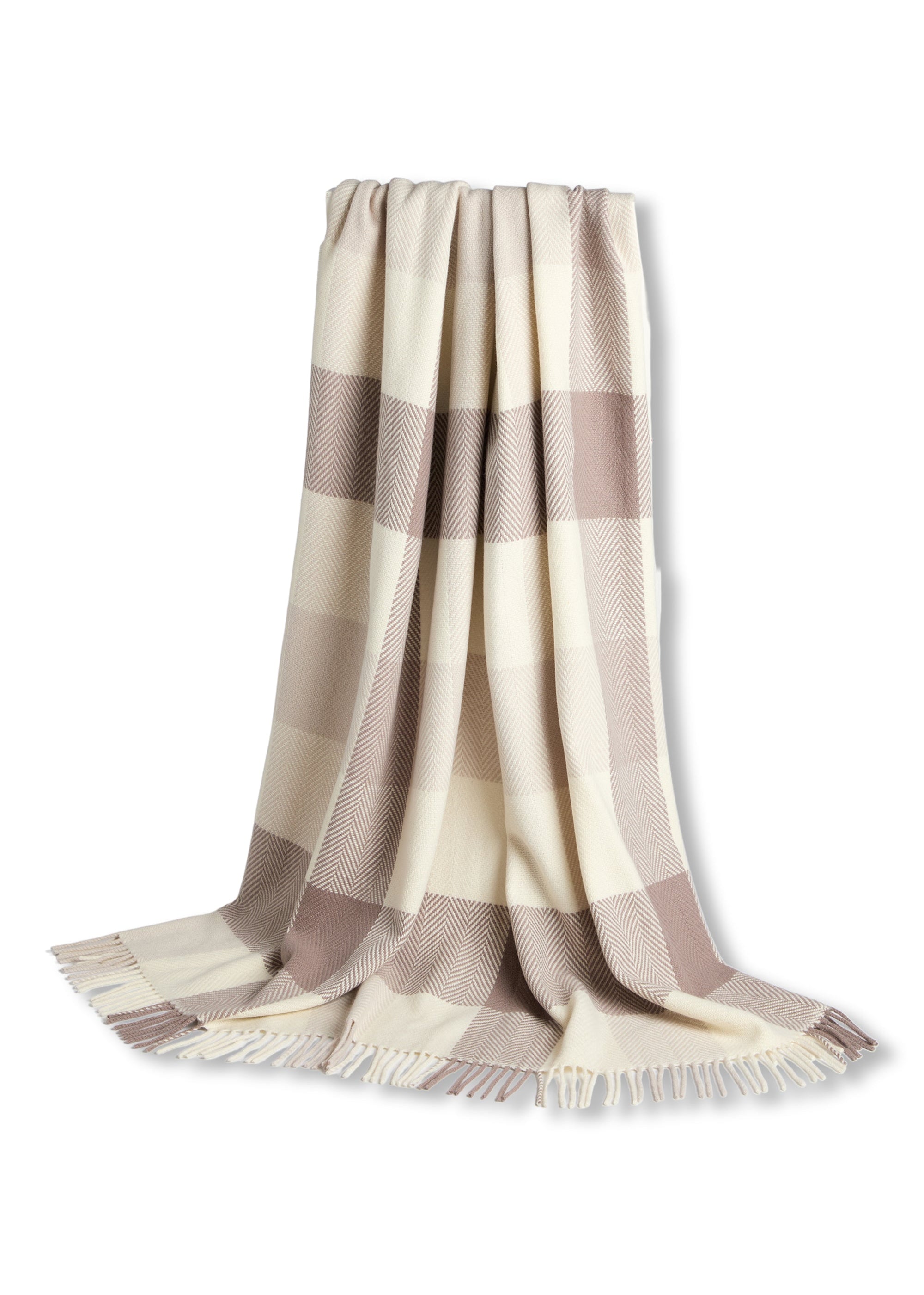 Foxford Cashmere Lambswool Finn Throw | Taupe Block