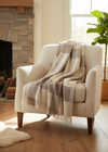 Foxford Cashmere Lambswool Finn Throw | Taupe Block