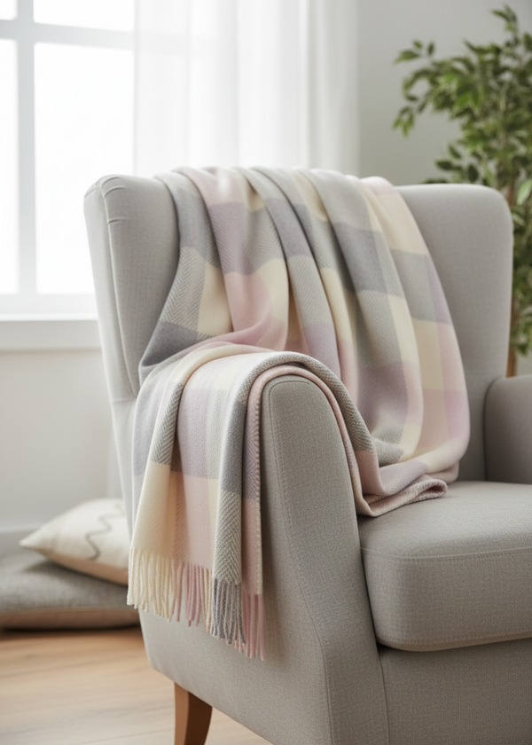 Foxford Cashmere Lambswool Emily Throw | Block