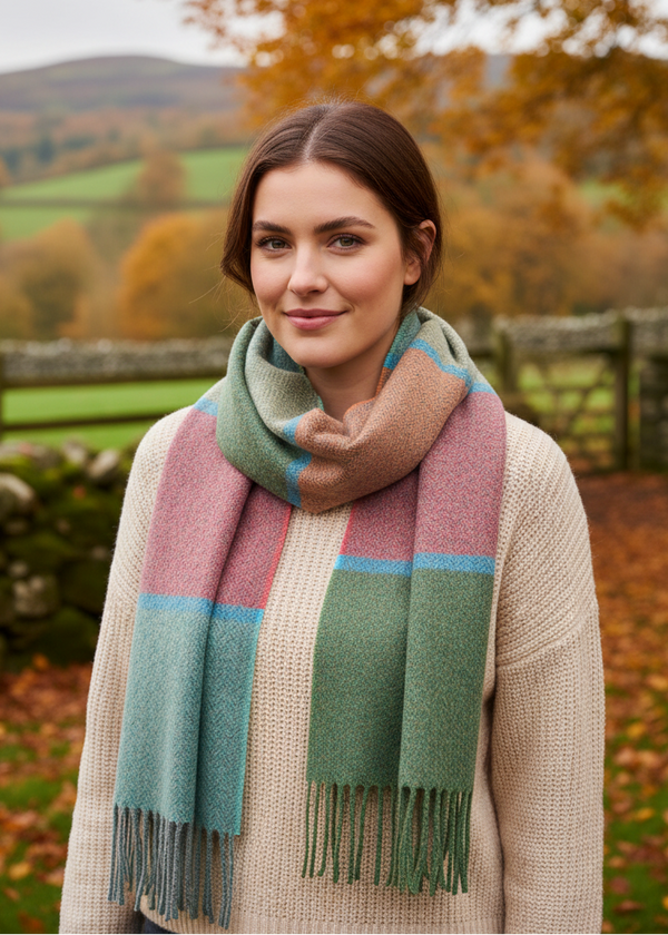 Foxford Lambswool Scarf | Summer Stripe