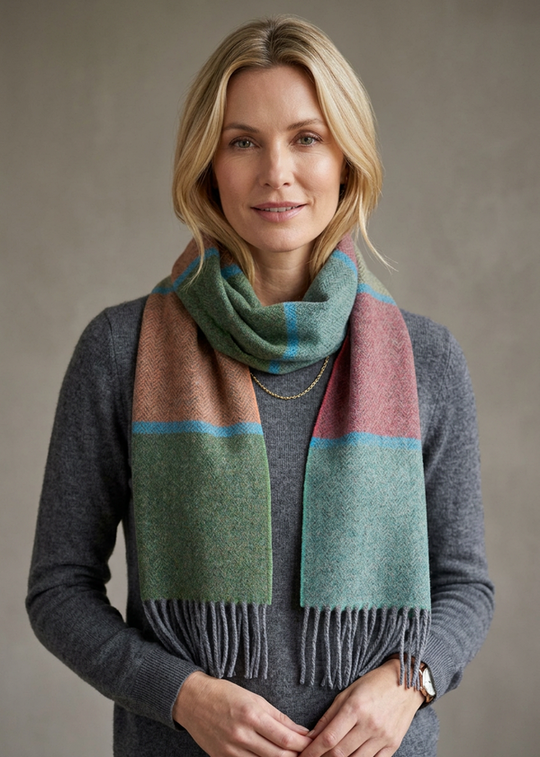 Foxford Lambswool Scarf | Summer Stripe