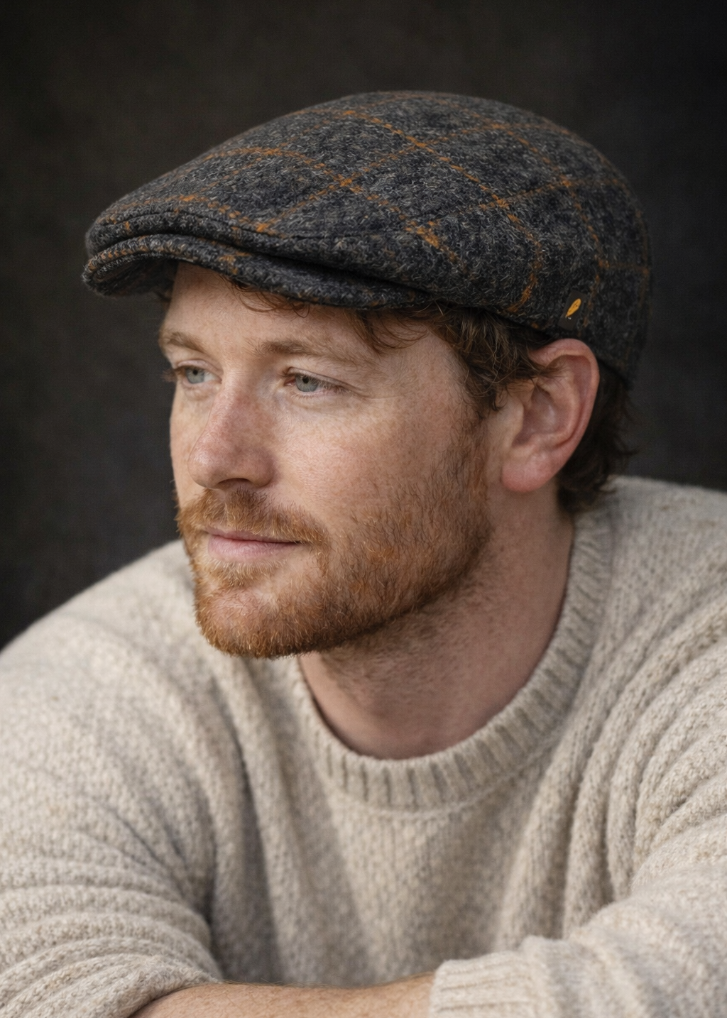 Dubliner Charcoal Check Flat Cap | Genuine Donegal Tweed | Hatman of Ireland