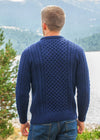 Unisex Aran Sweater | Deep Water Blue - Clearance