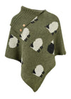Black Sheep Long Neck Poncho - Apple