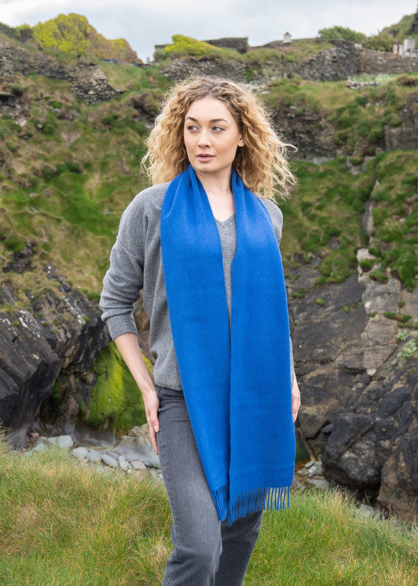 Royal Blue 100% Cashmere Scarf | John Hanly | Irish Luxury