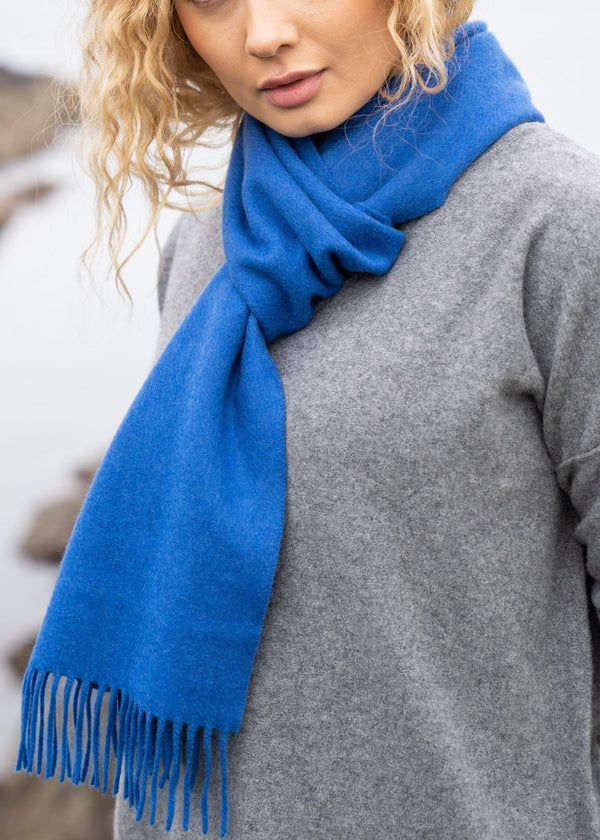 Royal Blue 100% Cashmere Scarf | John Hanly | Irish Luxury