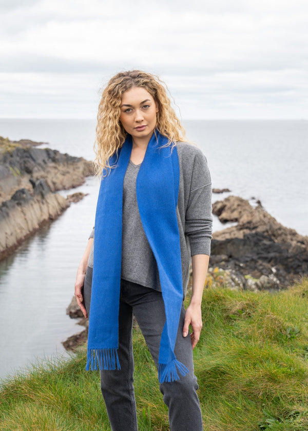 Royal Blue 100% Cashmere Scarf | John Hanly | Irish Luxury