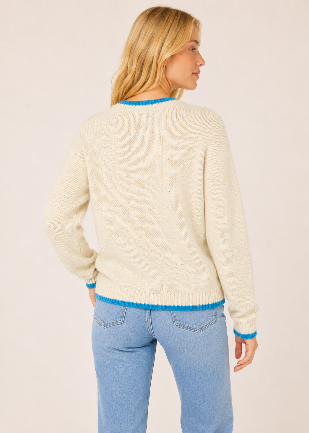 Slaney Crew Neck Sweater - Chalkstone | Ireland's Eye Knitwear