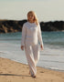 Ladies Slim-Fit Aran Sweater | Natual
