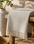 McNutt Gray Cloud Herringbone Wool Blanket Throw | Pure Wool
