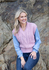 IrelandsEye Women's V Neck Aran Vest | Pink