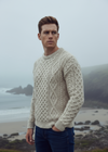 Aran Wool Sweater | Flecked Oatmeal