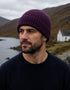 Aran Donegal Fleck Wool Hat - Plum Purple