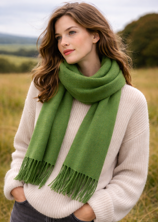 Foxford Lambswool Scarf | Baby Amazon Green