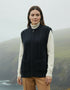 Irish Aran Sleeveless Zip Cardigan | Navy - Clearance