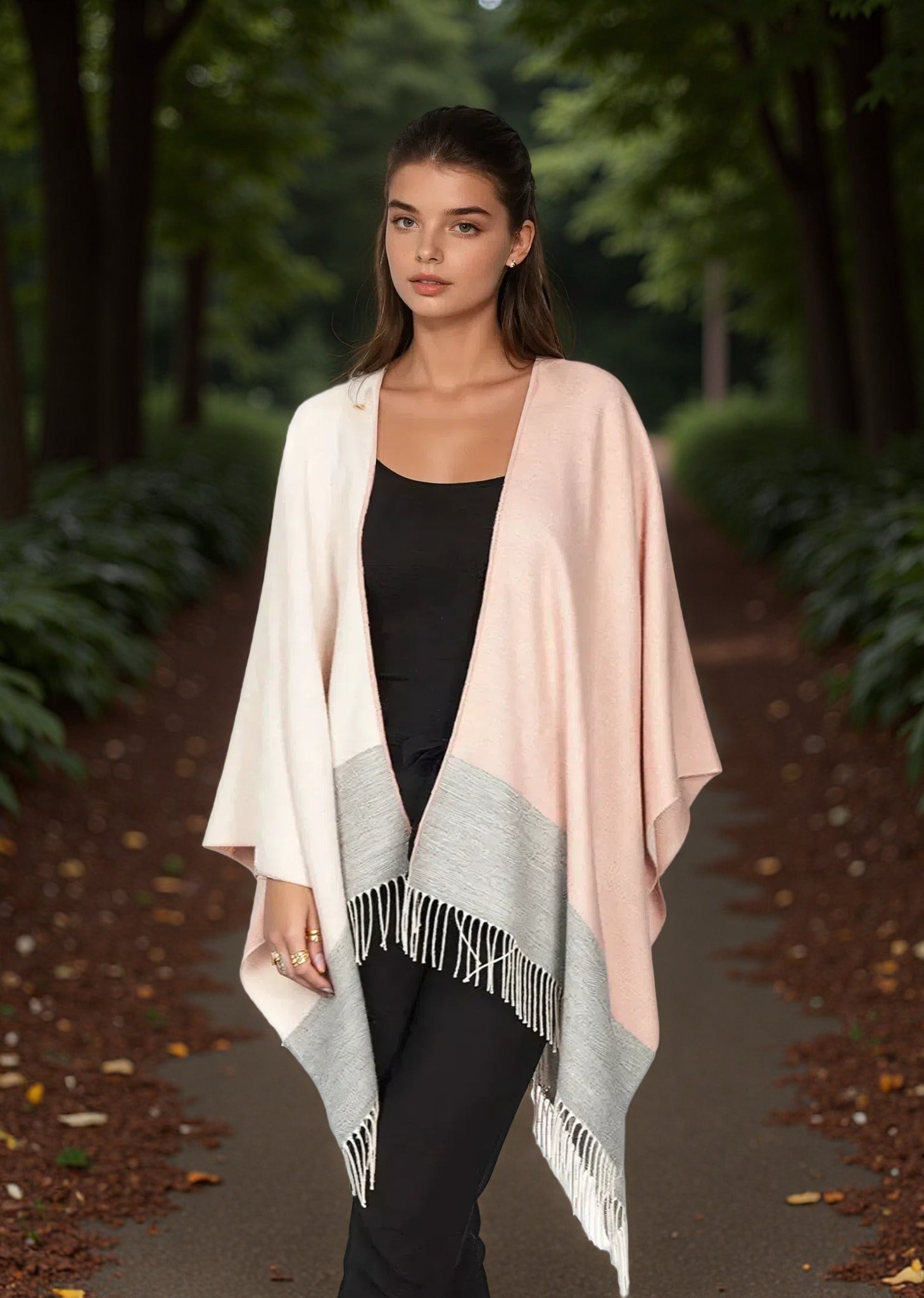 Jimmy Hourihan Fringed Shawl | Pink Block Check