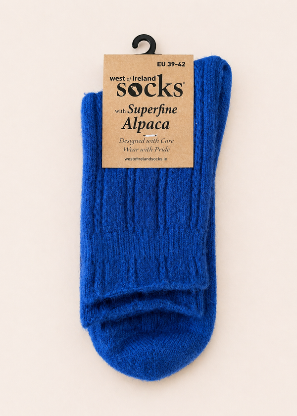 West of Ireland Superfine Alpaca Socks | Cobalt