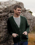 Aran V-Neck Cardigan | Green