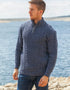 Aran Merino Wool Half Zip Sweater | Denim