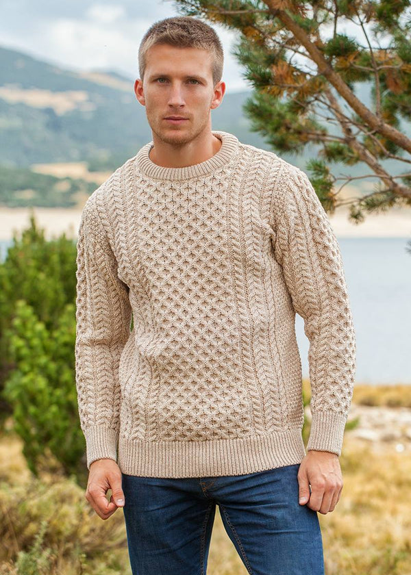 Unisex Aran Sweater | Camel 