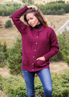 Aran Lumber Cardigan | Raspberry Marl