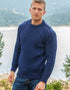 Unisex Aran Sweater | Deep Water Blue - Clearance