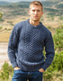 Unisex Aran Sweater | Denim Marl - Clearance