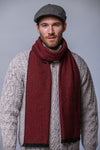 Mucros Donegal Wool Scarf - Red Herringbone | Made in Ireland