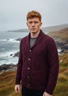 Men's Shawl Button Cardigan | Claret 