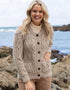 Inagh Ladies Aran Cardigan | Oatmeal