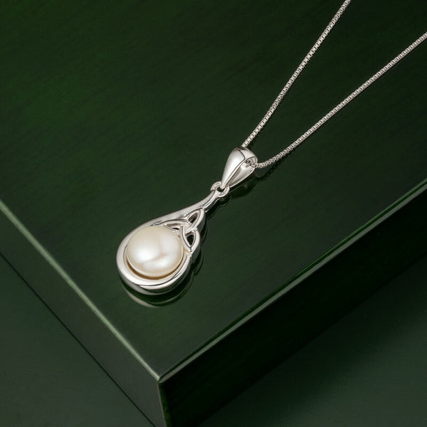 Sterling Silver Fresh Water Pearl Earrings & Necklace Trinity Set