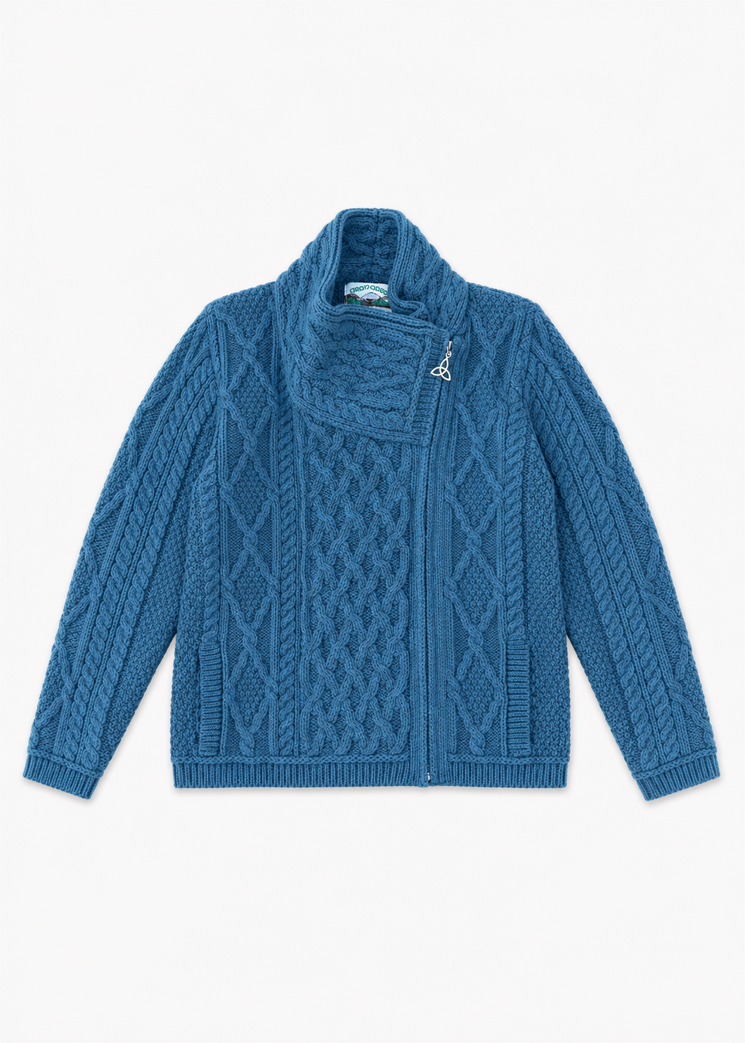 Aran Crafts Ladies Side Zip Cardigan | Bermuda