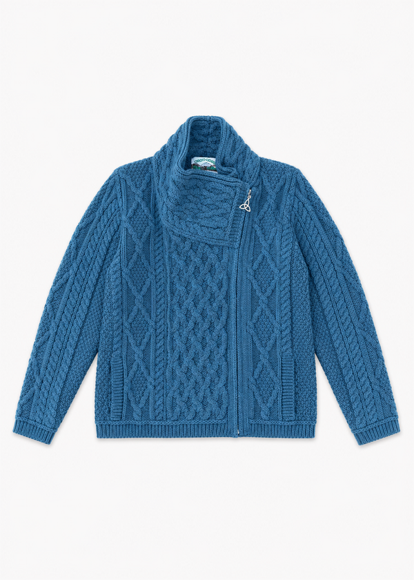 Aran Crafts Ladies Side Zip Cardigan | Bermuda