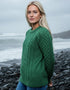 Ladies Slim-Fit Aran Sweater | Green