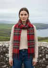 John Hanly Lambswool Scarf Red Stewart