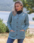 Merino Lumber Aran Cardigan | Aqua