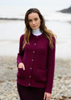 Aran Lumber Cardigan | Raspberry Marl
