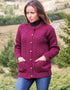 Aran Lumber Cardigan | Raspberry Marl