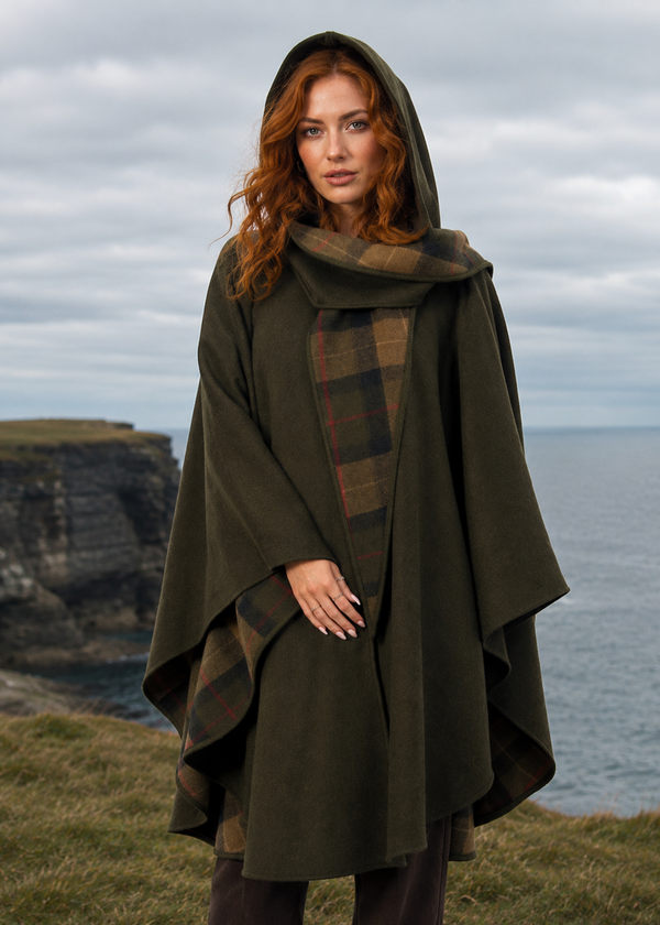 Jimmy Hourihan Green Wool Walking Cape (No Pockets)