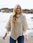 Aran Cable Knit Poncho | Oatmeal