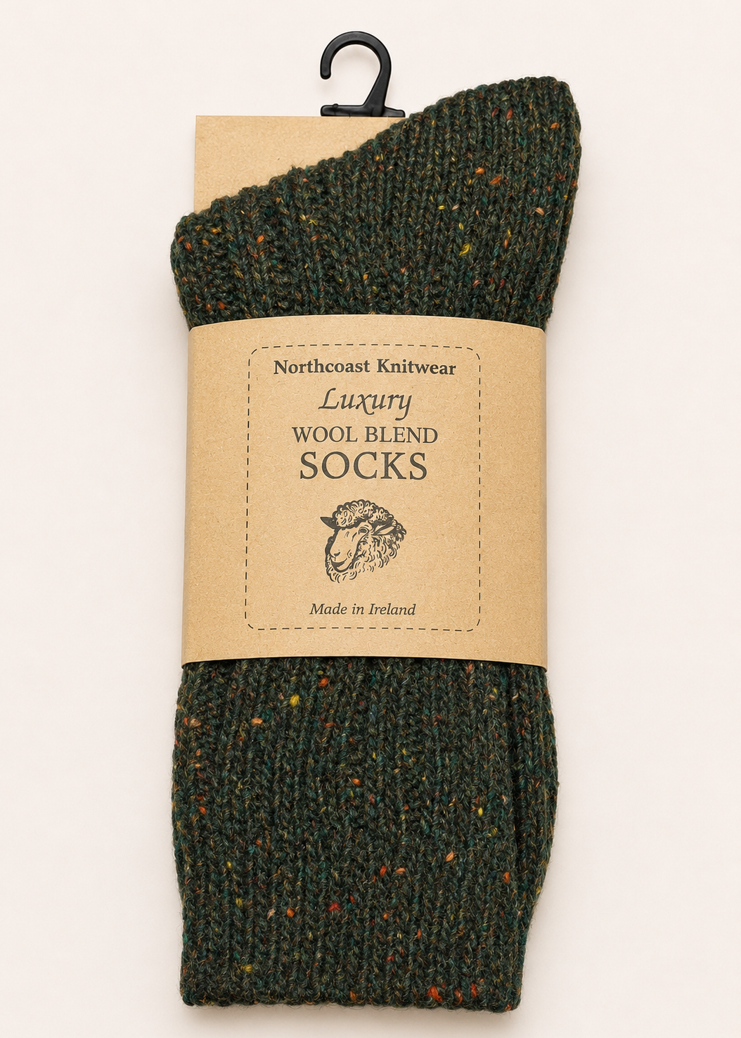 Luxury Irish Wool Blend Socks | Forest Green