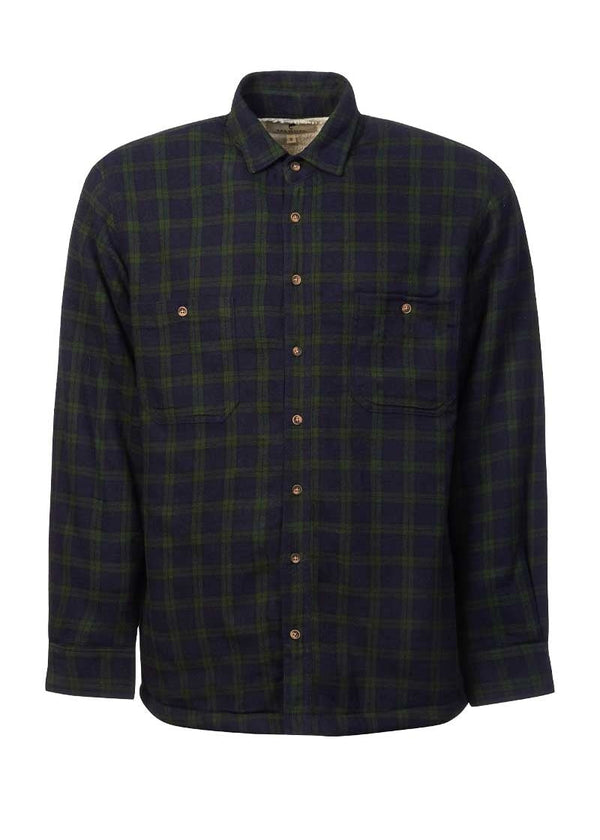 Lee Valley Flannel Fleece Lined Shirt | Navy Green Mix