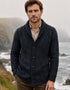 Men's Merino Wool Aran Cardigan | Charcoal - Clearance